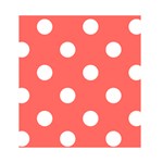 Polka Dots - White on Pastel Red Greeting Card 4.5  x 6 