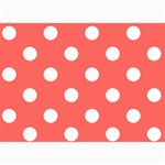 Polka Dots - White on Pastel Red 5  x 7  Photo Cards