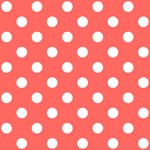 Polka Dots - White on Pastel Red ScrapBook Page 12  x 12 