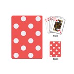 Polka Dots - White on Pastel Red Playing Cards (Mini)