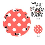 Polka Dots - White on Pastel Red Playing Cards 54 (Round)