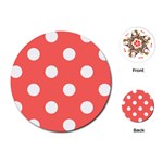 Polka Dots - White on Pastel Red Playing Cards (Round)