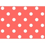 Polka Dots - White on Pastel Red Birthday Cake 3D Greeting Card (7x5)