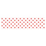 Polka Dots - Pastel Red on White Satin Scarf (Oblong)
