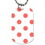 Polka Dots - Pastel Red on White Dog Tag (One Side)