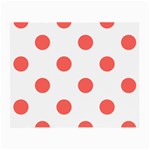 Polka Dots - Pastel Red on White Small Glasses Cloth (2 Sides)