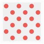 Polka Dots - Pastel Red on White Medium Glasses Cloth (2 Sides)