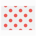 Polka Dots - Pastel Red on White Large Glasses Cloth (2 Sides)