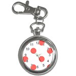 Polka Dots - Pastel Red on White Key Chain Watch