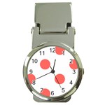 Polka Dots - Pastel Red on White Money Clip Watch