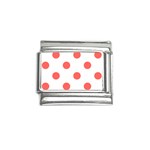 Polka Dots - Pastel Red on White Italian Charm (9mm)