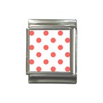 Polka Dots - Pastel Red on White Italian Charm (13mm)