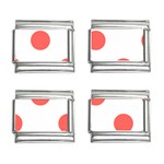 Polka Dots - Pastel Red on White 9mm Italian Charm (4 pack)