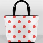 Polka Dots - Pastel Red on White Bucket Bag