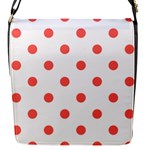 Polka Dots - Pastel Red on White Flap Closure Messenger Bag (S)