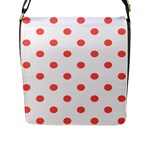 Polka Dots - Pastel Red on White Flap Closure Messenger Bag (L)