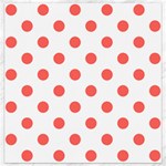 Polka Dots - Pastel Red on White Canvas 12  x 12 