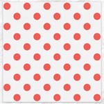 Polka Dots - Pastel Red on White Canvas 16  x 16 