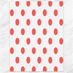 Polka Dots - Pastel Red on White Canvas 18  x 24 