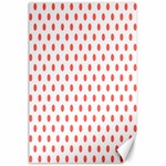 Polka Dots - Pastel Red on White Canvas 24  x 36 