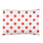 Polka Dots - Pastel Red on White Pillow Case (Two Sides)