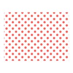 Polka Dots - Pastel Red on White Double Sided Flano Blanket (Mini)