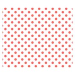 Polka Dots - Pastel Red on White Double Sided Flano Blanket (Small)