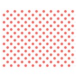 Polka Dots - Pastel Red on White Double Sided Flano Blanket (Medium)