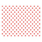 Polka Dots - Pastel Red on White Double Sided Flano Blanket (Large)