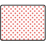 Polka Dots - Pastel Red on White Fleece Blanket (Medium) (One Side)