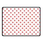 Polka Dots - Pastel Red on White Fleece Blanket (Small) (One Side)