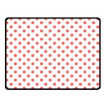 Polka Dots - Pastel Red on White Double Sided Fleece Blanket (Small) (Two Sides)