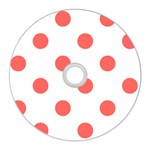Polka Dots - Pastel Red on White CD Wall Clock