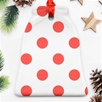 Polka Dots - Pastel Red on White Ornament (Bell)