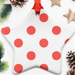 Polka Dots - Pastel Red on White Ornament (Star)