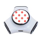 Polka Dots - Pastel Red on White Portable USB Hub (One Side)
