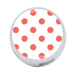 Polka Dots - Pastel Red on White 4-Port USB Hub (One Side)