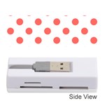 Polka Dots - Pastel Red on White Memory Card Reader (Stick)