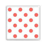 Polka Dots - Pastel Red on White Memory Card Reader with Storage (Square)