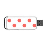 Polka Dots - Pastel Red on White Portable USB Flash (Two Sides)