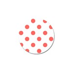 Polka Dots - Pastel Red on White Golf Ball Marker