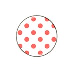 Polka Dots - Pastel Red on White Hat Clip Ball Marker (10 pack)
