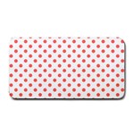 Polka Dots - Pastel Red on White Medium Bar Mat