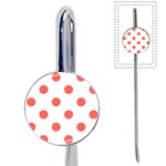 Polka Dots - Pastel Red on White Book Mark