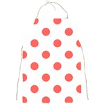 Polka Dots - Pastel Red on White Full Print Apron