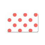 Polka Dots - Pastel Red on White Magnet (Name Card)