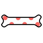 Polka Dots - Pastel Red on White Magnet (Dog Bone)
