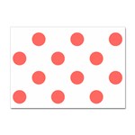 Polka Dots - Pastel Red on White Sticker A4 (100 pack)
