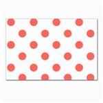 Polka Dots - Pastel Red on White Postcard 4  x 6 