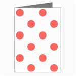 Polka Dots - Pastel Red on White Greeting Card